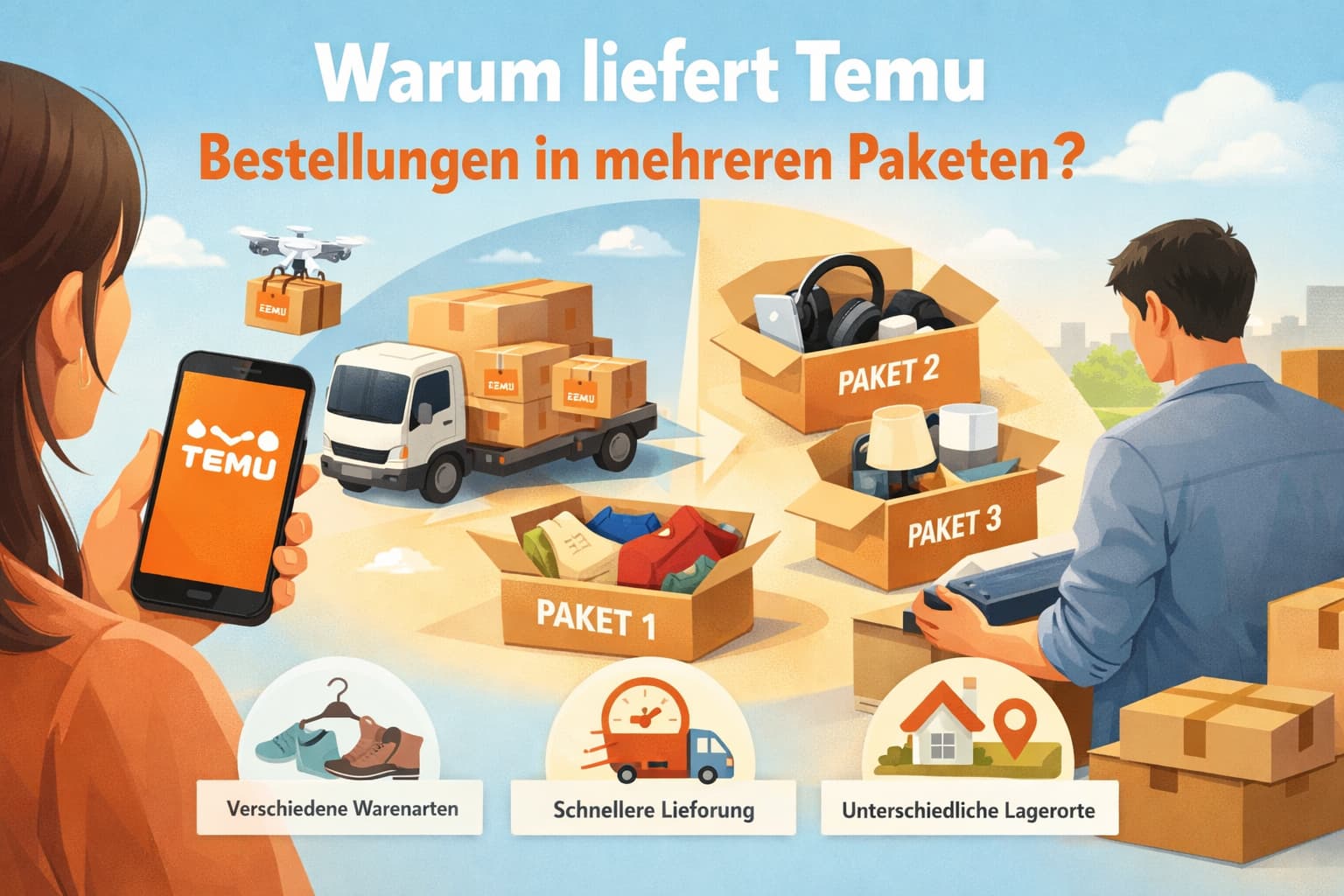 Warum liefert Temu Bestellungen in mehreren Paketen
