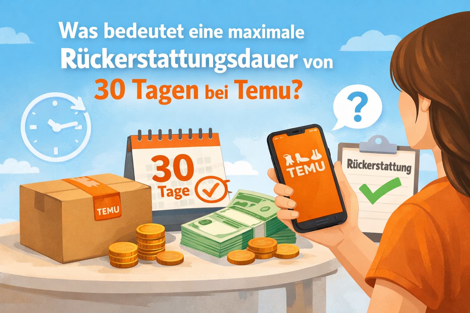 Was bedeutet eine maximale Rückerstattungsdauer von 30 Tagen bei Temu